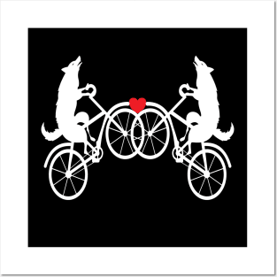 Wolf bicycle love nice cute cool colorful Posters and Art